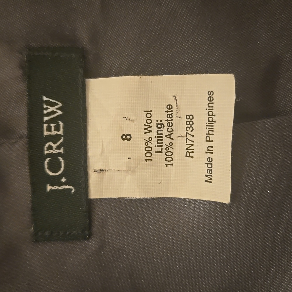 J.CREW Black 100% Wool W/Lining Ruffled Swing Jacket - Picture 4 of 4